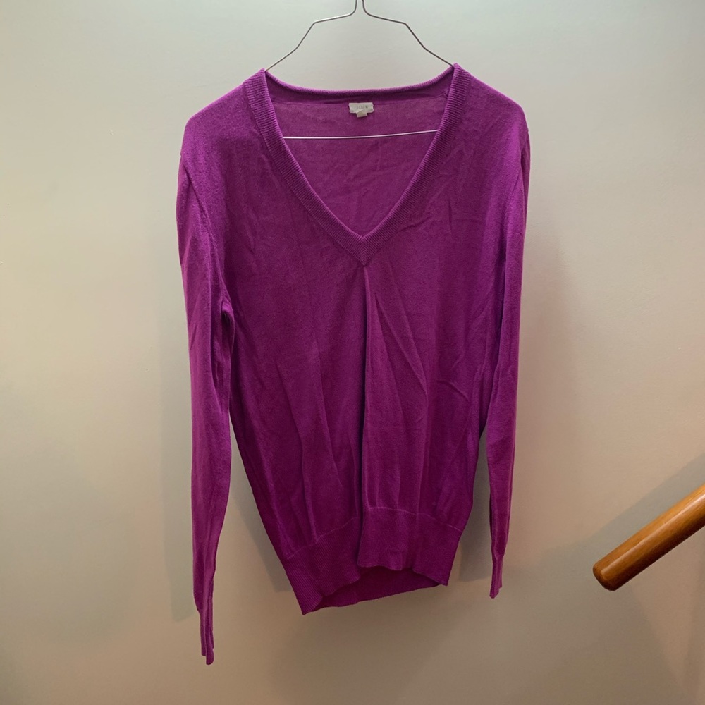 J Crew V Neck Sweater Top Size M